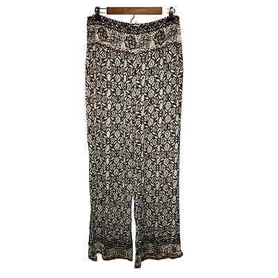 RD Style palazzo pants womens size L floral wide leg lounge stitch fix boho