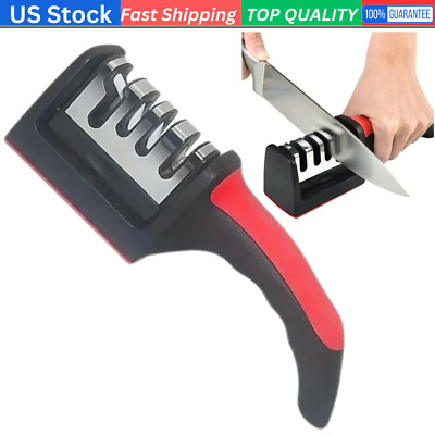 4-Stage Knife Scissor Sharpener - Universal Tool for All Types of Kitchen Blades
