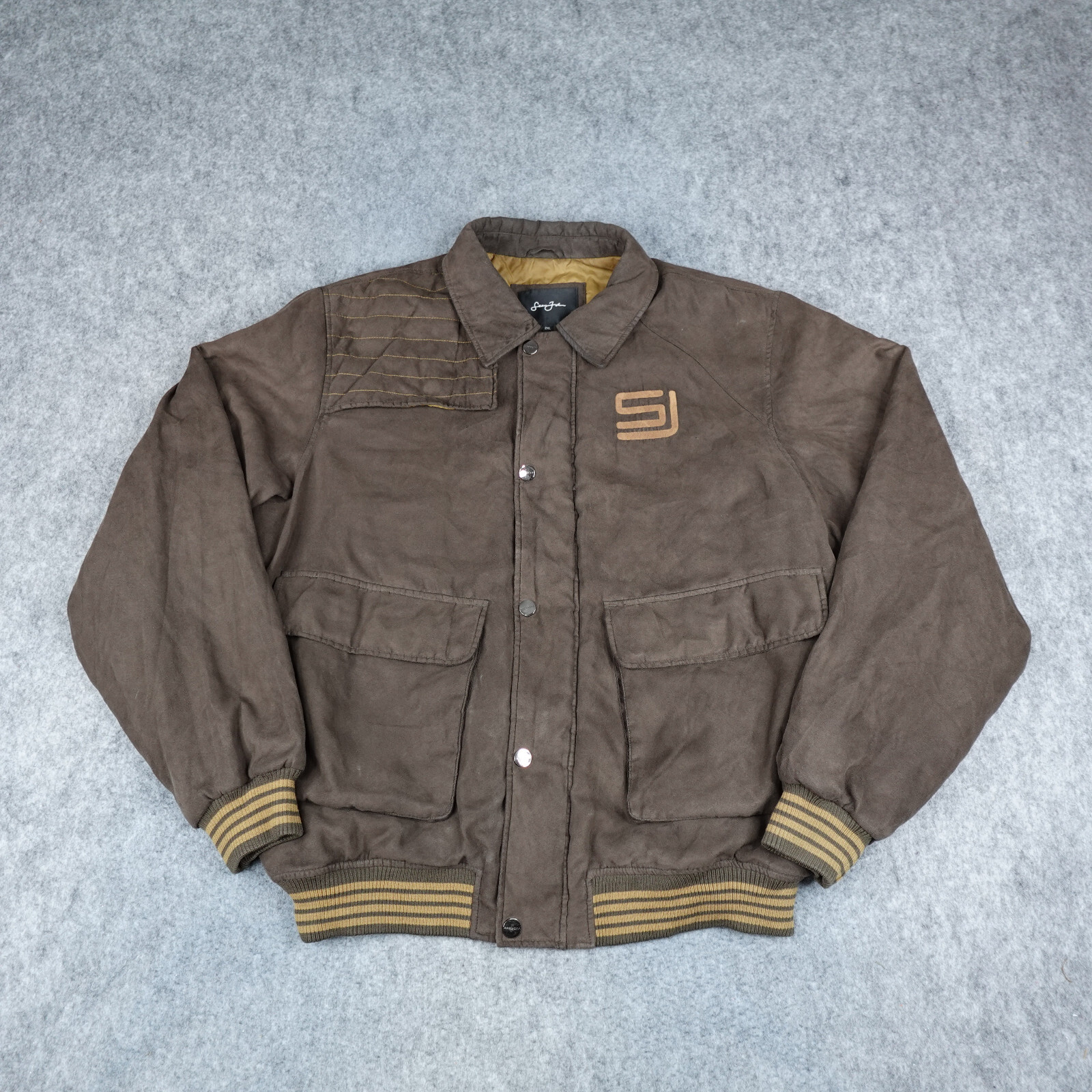 Vintage Sean John Jacket Mens XXL Brown Faux Suede Rap Hip Vintage Sean John Jacket Mens XXL Brown Faux Suede Rap Hip