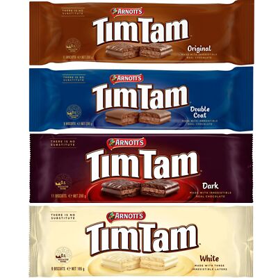 ARNT'S Tim Tam Chocolate Biscuits - 4 Pack Favorites - Original, Dark, Double...