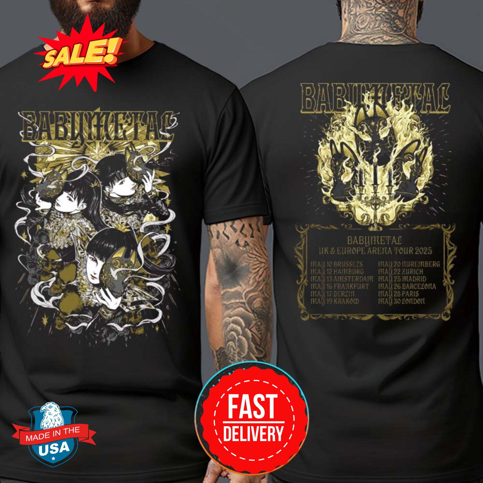 BABYL KON! KON! TEE XL (UK&EUツアー限定) KON! KON! TEE - BABYMETAL UK STORE