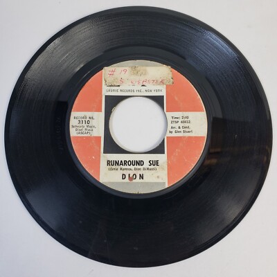 Dion ''Runaround Sue'' 45 Vg Tested Jukebox 