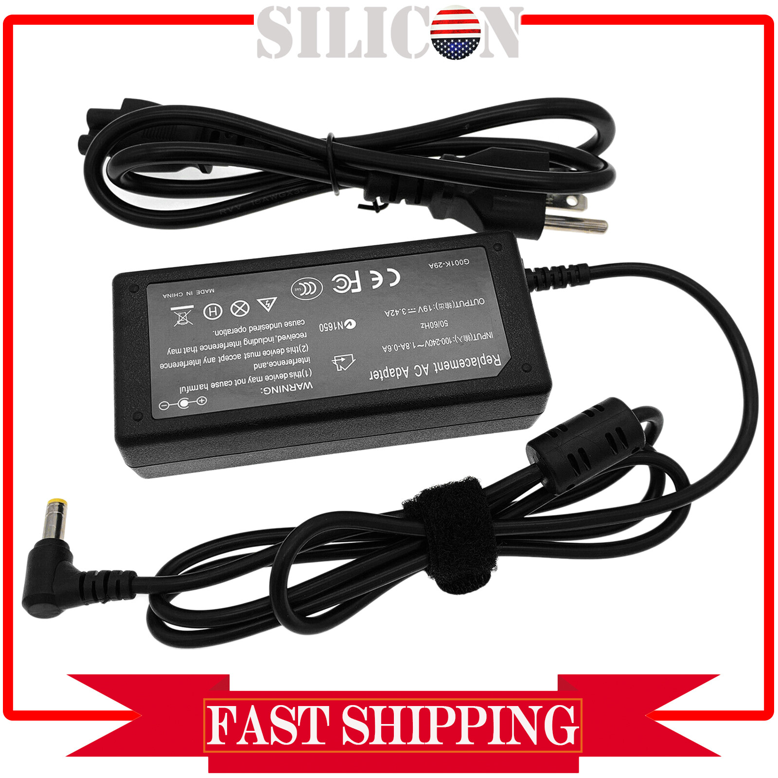 65W AC Adapter For HP Pavilion 22cwa T4Q59AA#ABA LED Monitor Power Supply Cord
