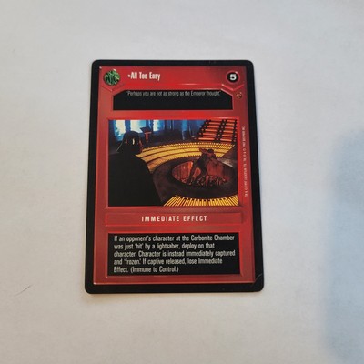 Star Wars SWCCG Cloud City All To Easy Dark Side Black Border Decipher