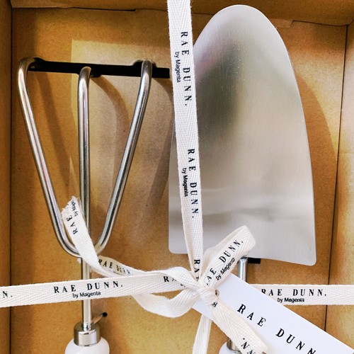 New NIB Rae Dunn Garden Tools Set Cultivator Rake Trowel Plant Seed