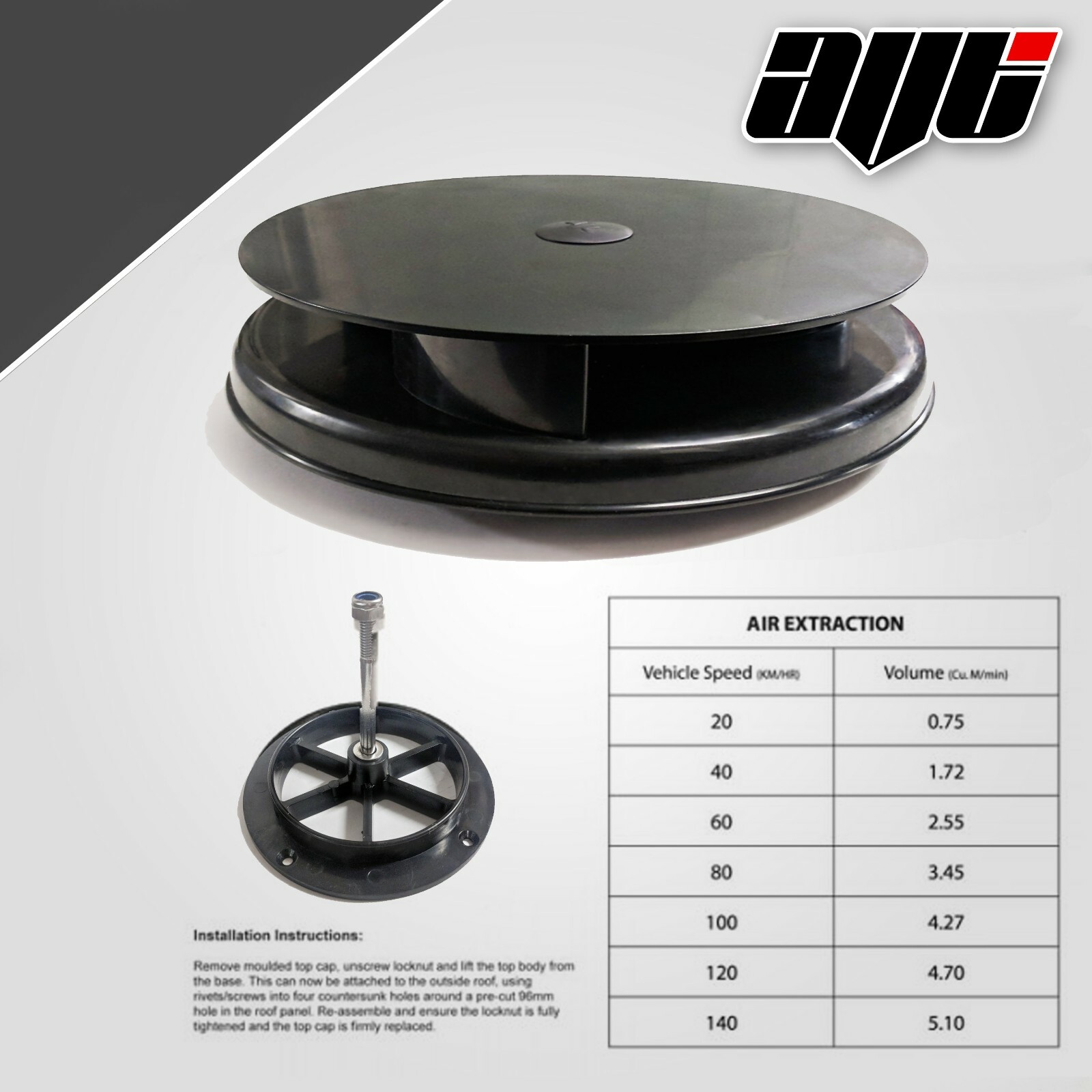 WHITE Rotating Vehicle Wind Driven Roof Vent / Ventilator VAN / TRUCK