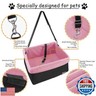 JESPET and GOOPAWS Dog Booster Seats for Cars, Portable Dog Car Seat Travel Carrier with Seat Belt for 24lbs Pets (Pink-16 L x 13