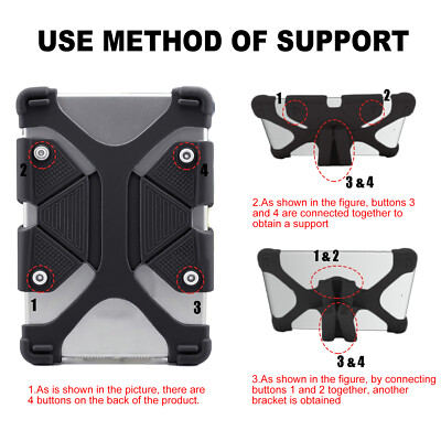 For 10''-10.1'' inch Tablet Universal Case Adjustable Shockproof Silicone Cover LA