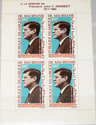 MAURITANIA MAURETANIEN 1964 Block 3 C40a US President John F Kennedy MNH