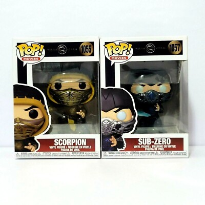 Lot of 2 FUNKO POP! Sub-Zero #1057 & Scorpion #1055 Mortal Kombat 2021