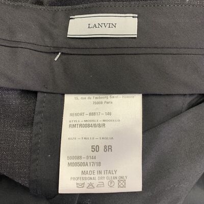 LANVIN Size 36 Grey Charcoal Wool Mohair Flat Front Dress