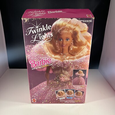 Vintage 1993 Mattel Twinkle Lights Barbie- Pink Gown- #10390- New Open Box