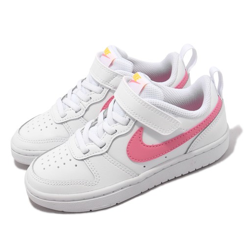 Nike Court Borough Low 2 PSV White Coral Chalk Orange Kids Preschool BQ5451-124