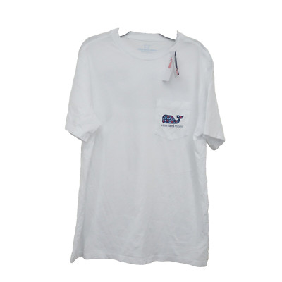 Vineyard Vines Mens White Beer Pong Whale Short Sleeve Pocket T-Shirt Size Small