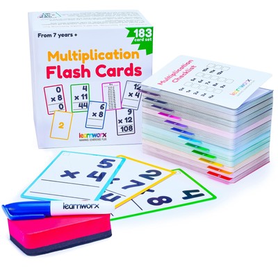 Multiplication Flash Cards 3rd Grade 4th 5th and 6th   183 Math Flashcards   ...