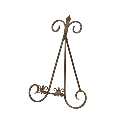 11'' x 14'' Gold Metal Tabletop Display Scroll Easel with Foldable Stand, 1-Piece