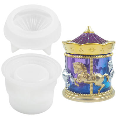 3D Jar Molds Epoxy Resin Jewelry Box Mold DIY Carousel Shaped Epoxy Molds Gifts