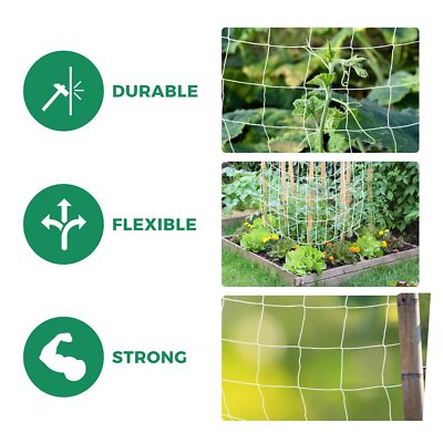 3 Packs 5 X 30ft Plant Trellis Netting Heavyduty Polyester Grow Net Garden Trell