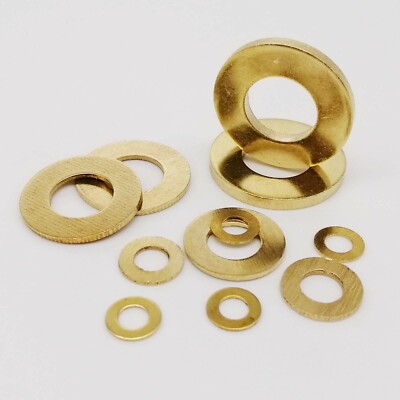 10/50pcs M2M2.5M3M4M5M6M8M10M12 Solid Brass Copper Flat Washer Plain Gasket Pad
