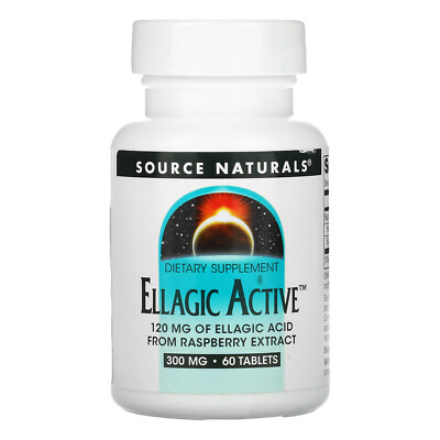 Source Naturals Ellagic Active 300 мг 60 таблеток без молочных продуктов, без яиц,