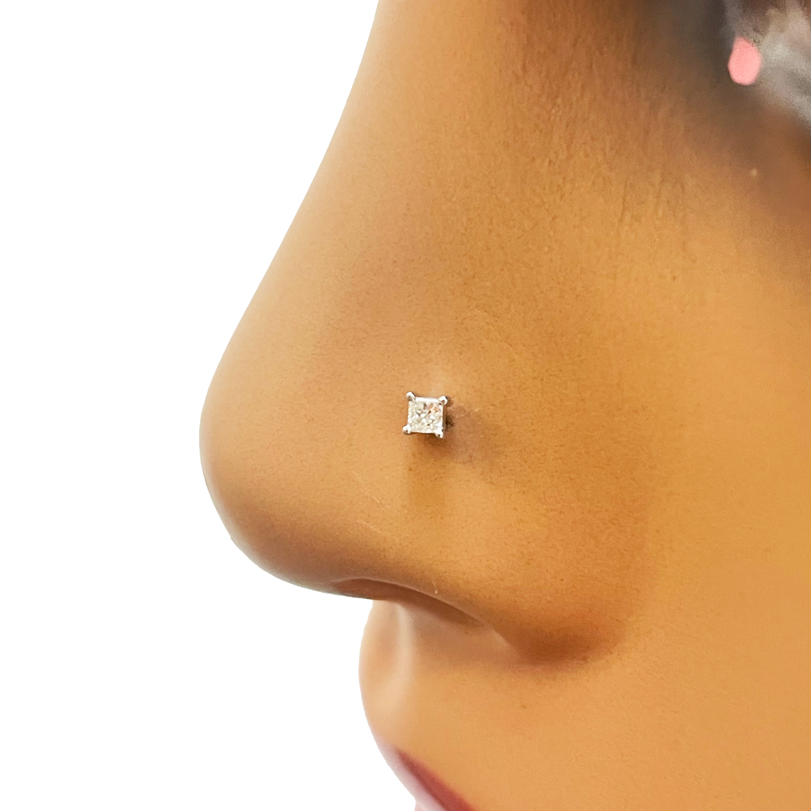 Square diamond nose best sale stud