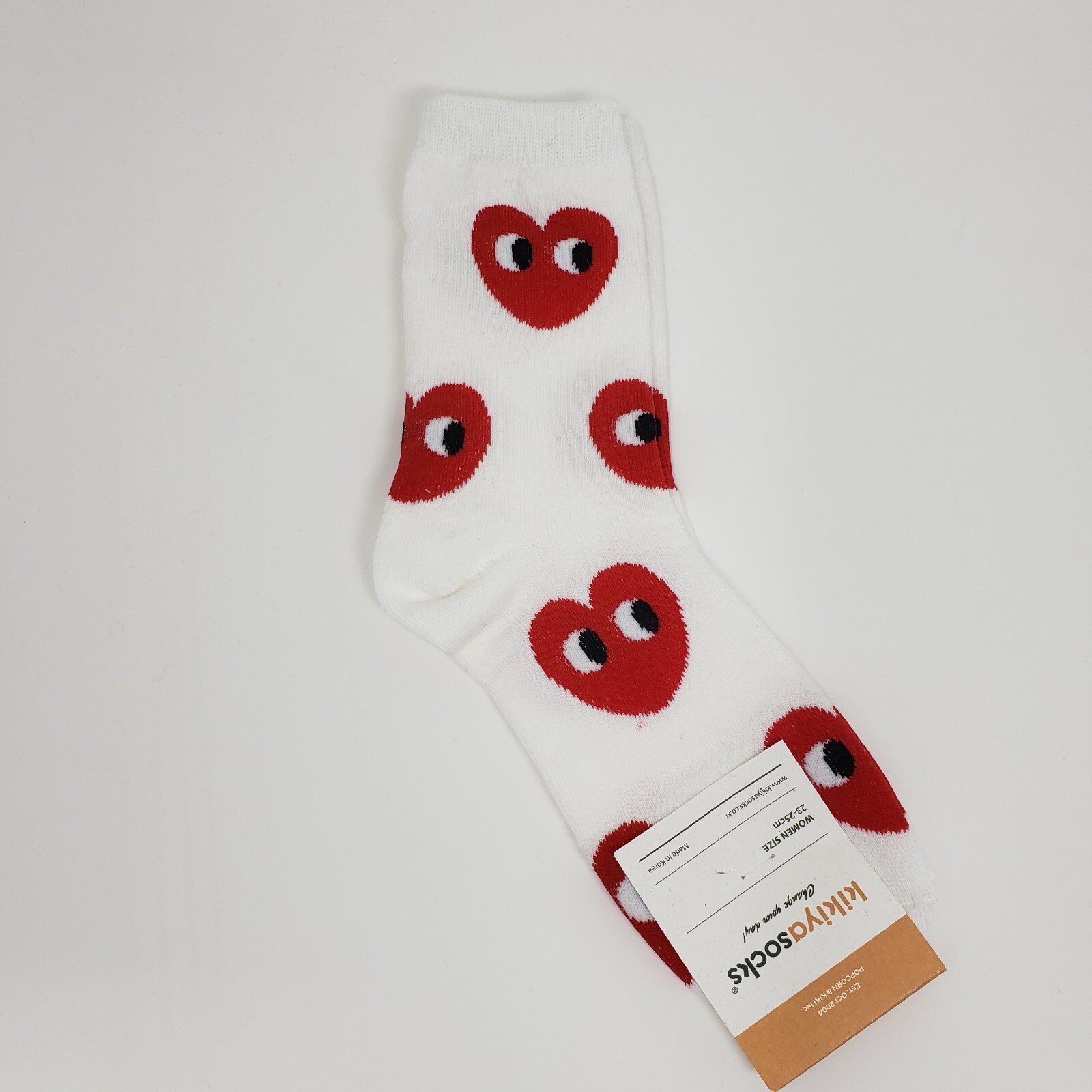 Women's Crew Socks Smiley Face & Heart Emoji Kikiya Socks 4 PAIRS