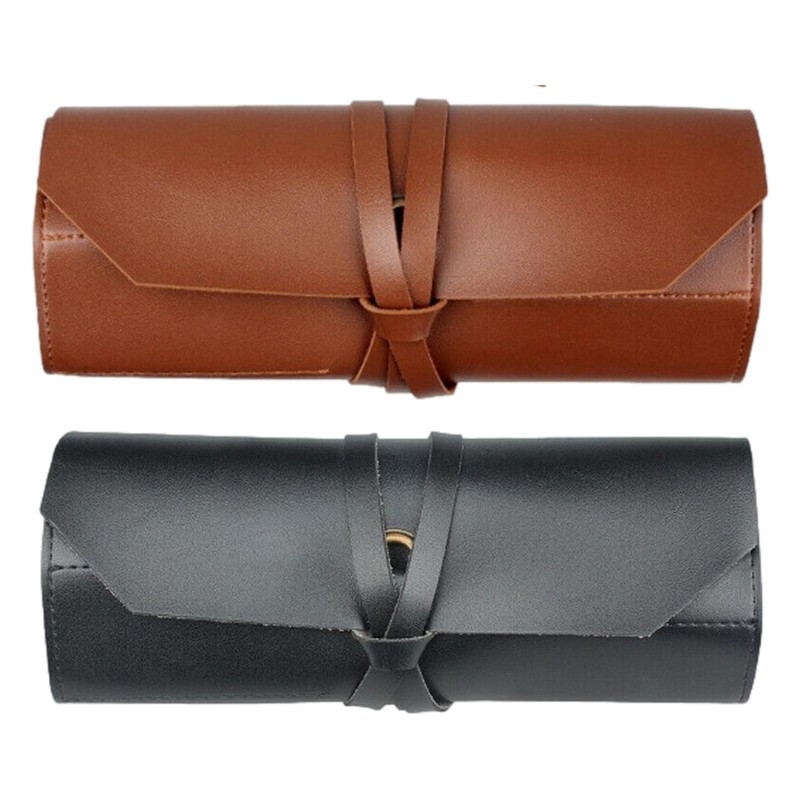 Leather Tool Roll Roll-up Tool Bag for Men Storage Pouch Org