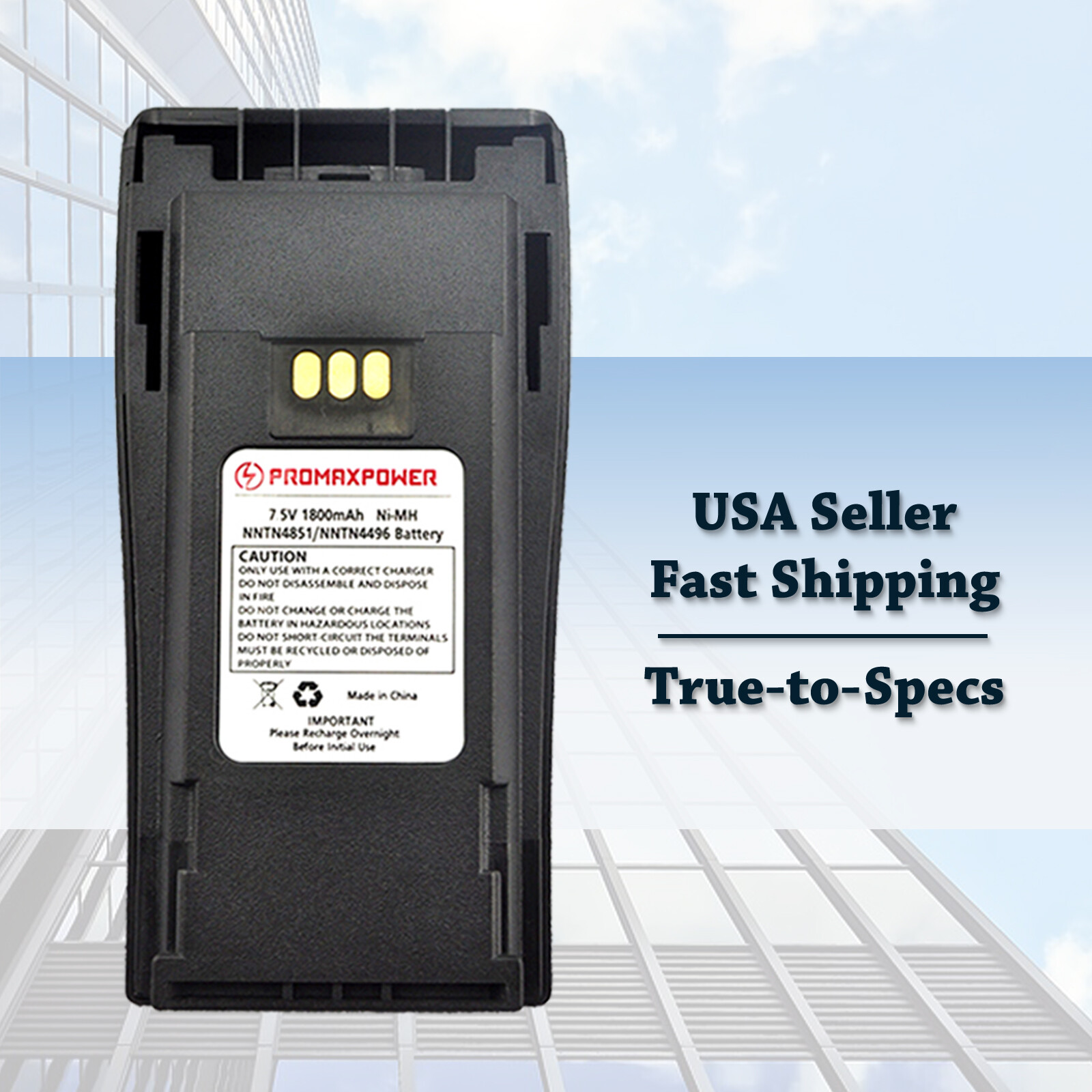 Battery for Motorola Radio NNTN4851, CP150, CP200, PR400, EP