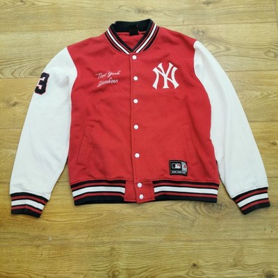 Majestic Athletic Bomber Jacket Varsity Mens XL Red NY New York Baseball MLB