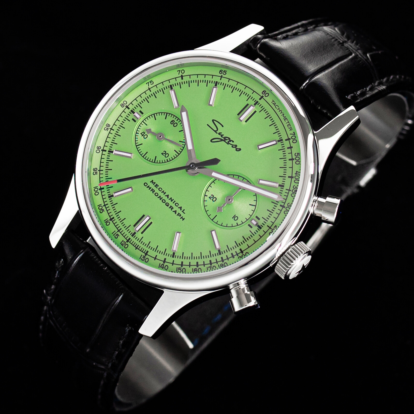 SUGESS SUGESS CHRONO HERITAGE SWAN NECK GREEN DIAL CHRONO WATCH SEAGULL 1963 SUCHP002K