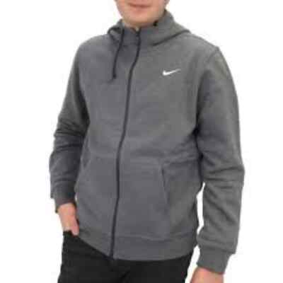 NIKE Sportswear Club Fleece Men's Full-Zip Hoodie Charcoal