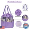 onemoky Mesh Shower Caddy Portable, Travel Toiletry Bag for Women Men, Large Capacity Shower Bag Quick Dry Bathroom Bag for Dorm, Gym, Bathroom, Camping, Beach, Swimming, Traveling, Purple