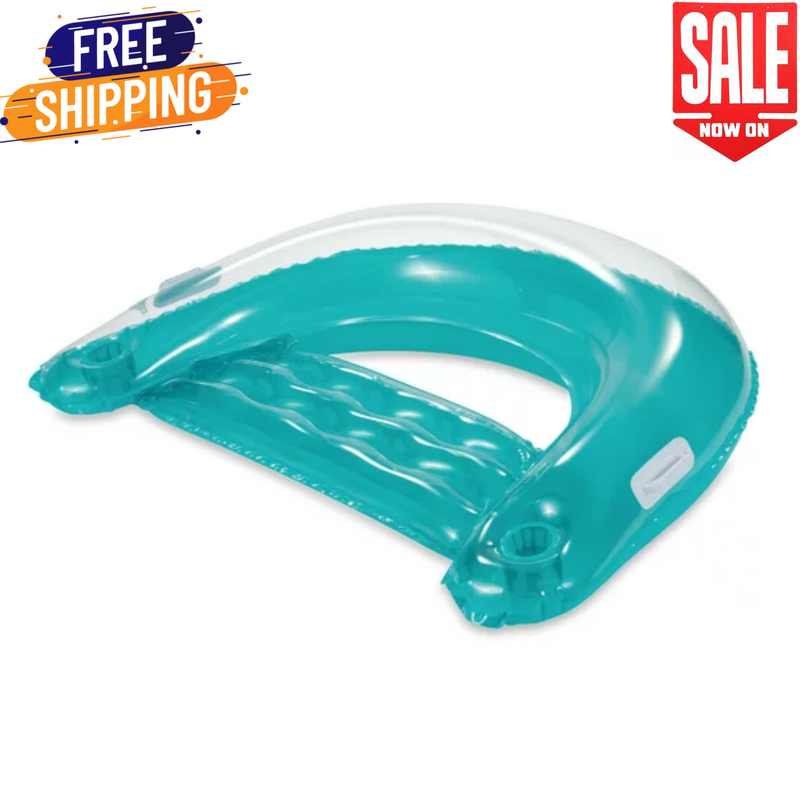 Inflatable Lounge Pool Float For Adults, Blue, Unisex, Chill