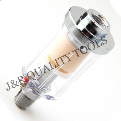 In Line Oil Water Separator Filter Seperator 1/4'' Air Brush Compressor Tool Trap