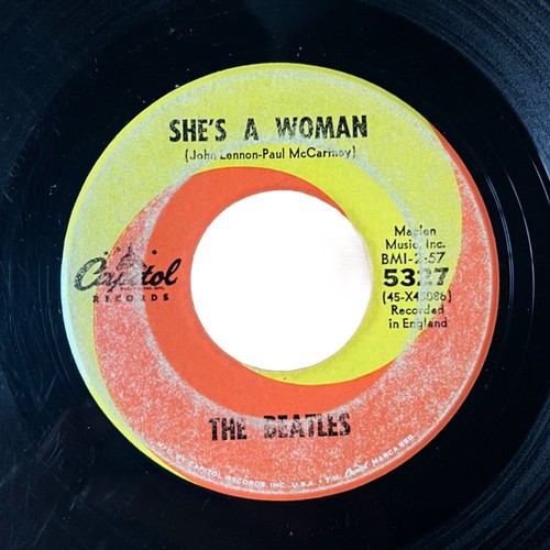 THE BEATLES - She's a Woman/I Feel Fine 7” 45 RPM Capitol G+