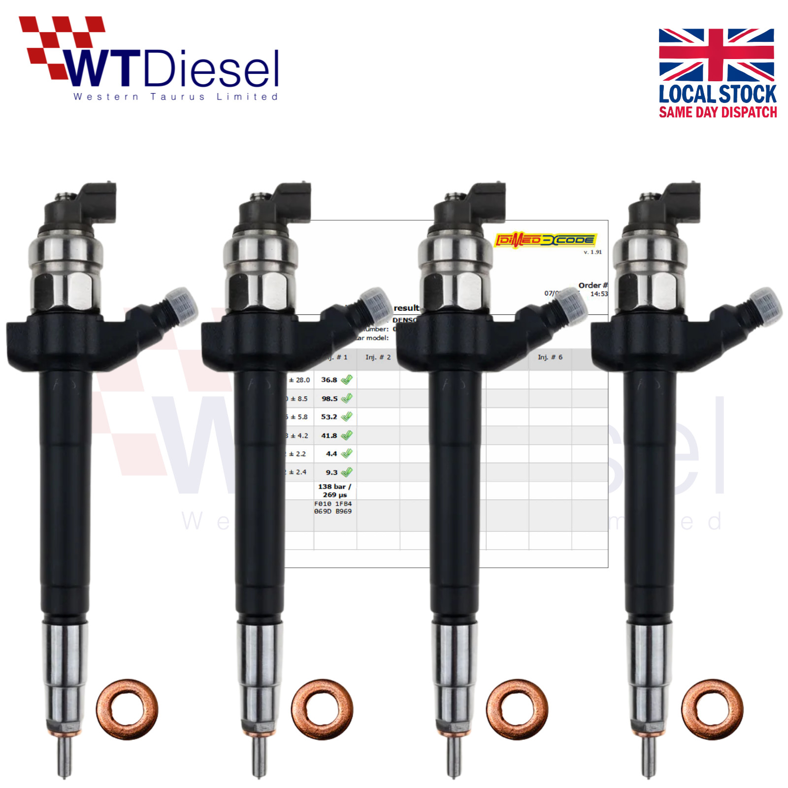 X4 Ford Transit Diesel Injector | 2.2 TDCi | 6C1Q9K546BB 6C1Q9K546BC