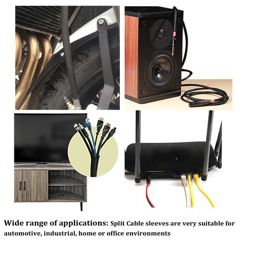 Braided Split Sleeving Wire Loom Tubing Cable insulated Sleeve Cord Protector