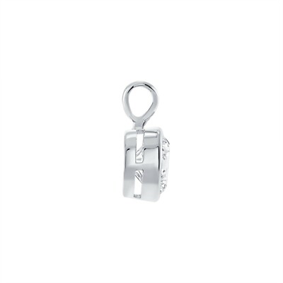 Pre-owned Shine Brite With A Diamond 1.75 Ct Round Cut Solid Real 18k White Gold Solitaire Bezel Pendant 18" Necklace In White/colorless