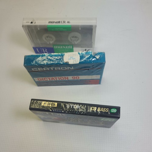 3 Tapes - TDK 120 Minute CD Bass  Certron Maxell 46 Blank Audio Cassettes - READ