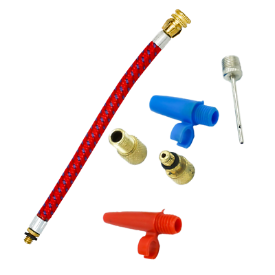 Bicycle Pump Adaptor Kit Football Airbed Bike Tyre Needle Valve