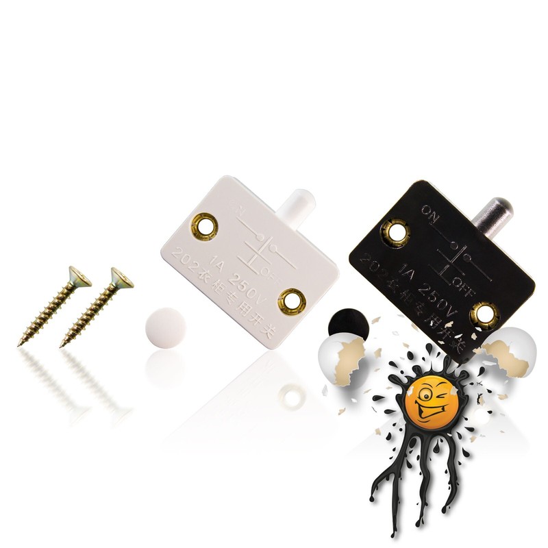 Schranktürschalter Lichtschalter Öffner Schwarz Weiß Türschalter NC Switch