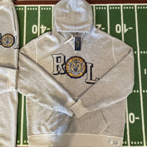 Pre-owned Polo Ralph Lauren 2pc Set  Tiger Patch Men's Hoodie And Jogger Sweatsuit Size S In Gray