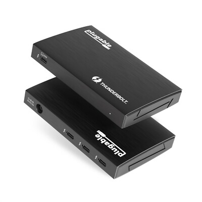 Plugable 4-Port Thunderbolt 4 Hub, Single 8K / Dual 4K Displays, 60W Charging