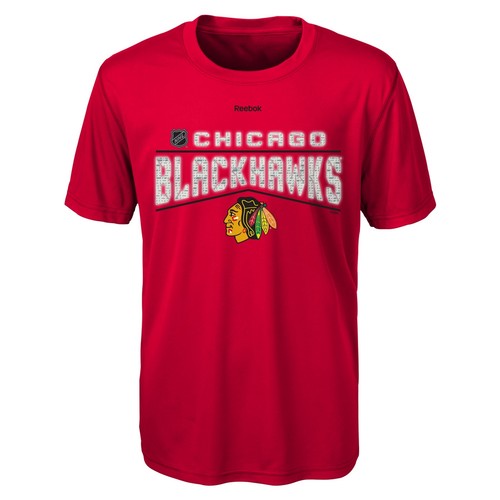 Футболка Reebok Chicago Blackhawks NHL Youth (8-20) Performance Freeze Reflect, красная