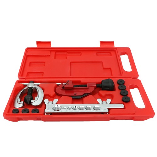 Copper Brake Fuel Pipe Repair Double Flaring Dies Tool Set Clamp Tube Cutter Kit