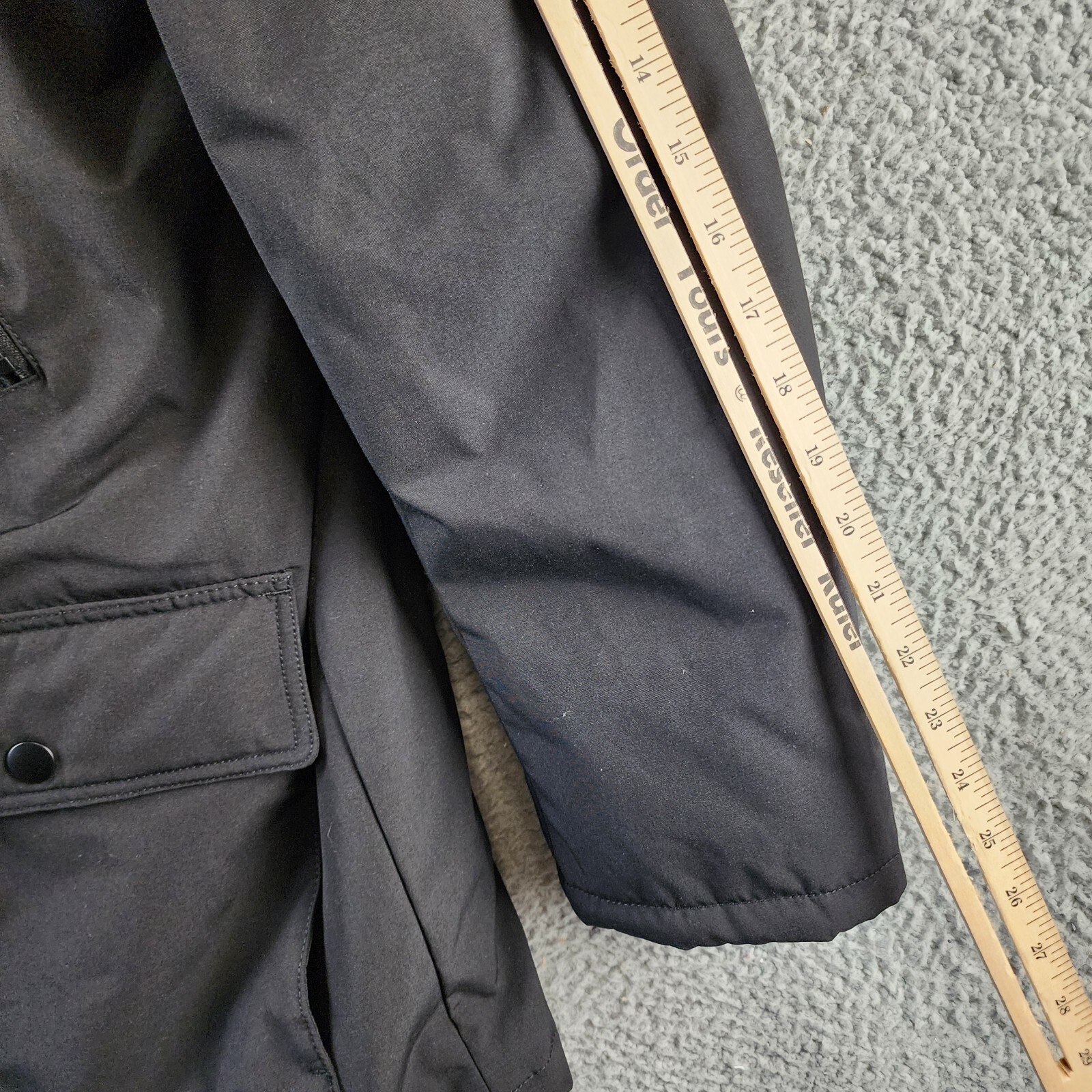 Club Room Parka with a Faux Fur-Hood Jacket Men's M Black Long Sleeve Zip/Snap - Picture 9 of 17