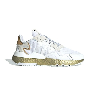 Adidas Women Originals NITE JOGGER SHOES Colour: Cloud White/Periwinkle/Gold Met