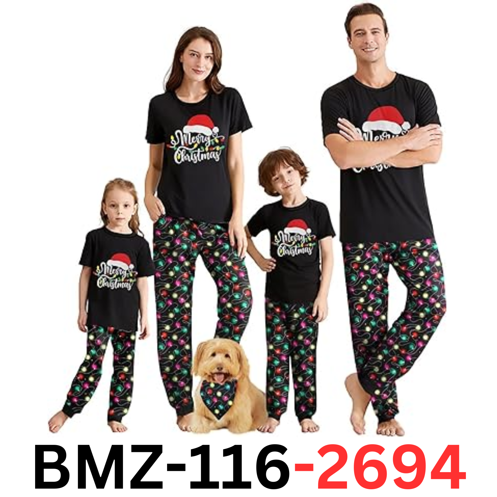 IFFEI Christmas Pajamas- Family Letter Print Matching Holiday PJ's Set, 10-11Yrs