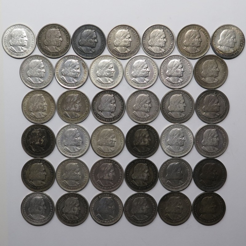 5x 1892, 32x 1893 Columbian Exposition Classic Commemorative Half Dollars