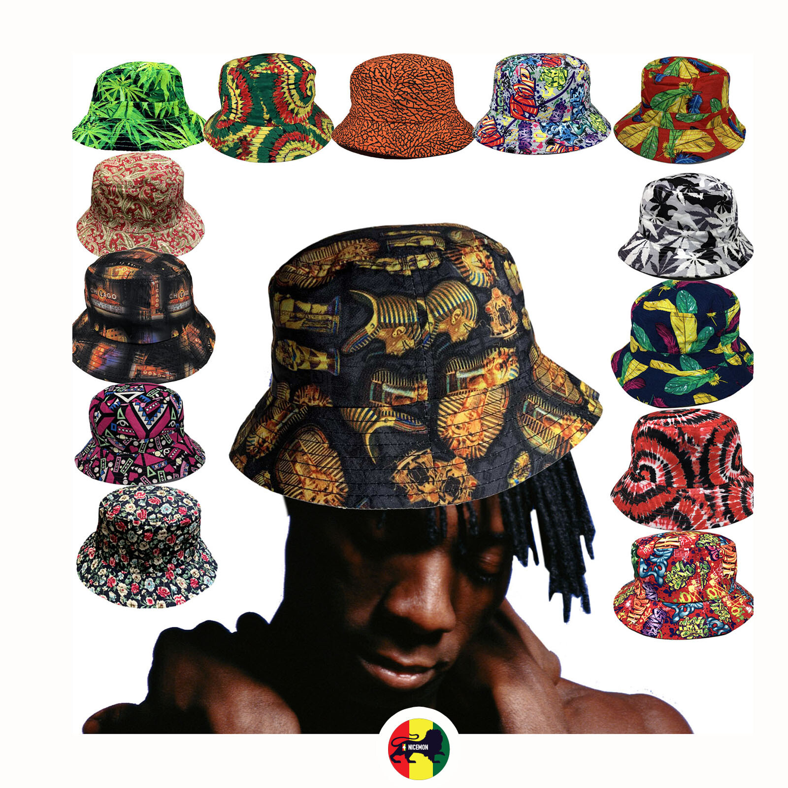 Cap Fashion Print Hats Fisherman Caps Pattern Unisex One Size Fit